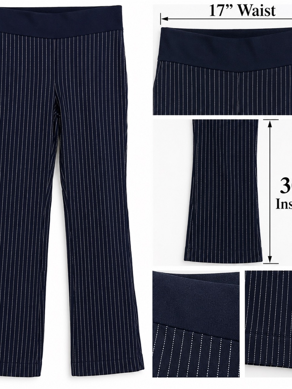 Vintage Mimi Maternity Navy Pinstripe Pants M